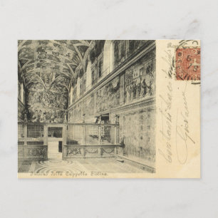 Carte Postale Rome vintage, 1890, Intérieur de la chapelle Sixti