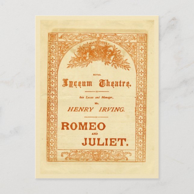 Carte Postale Roméo et Juliette de Henry Irving (Devant)