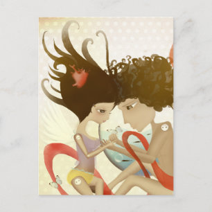 Carte Postale Roméo et Juliette délice romantique embrassé par l