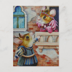 Carte Postale Romeo & Juliet Field Mice Aquarelle Art
