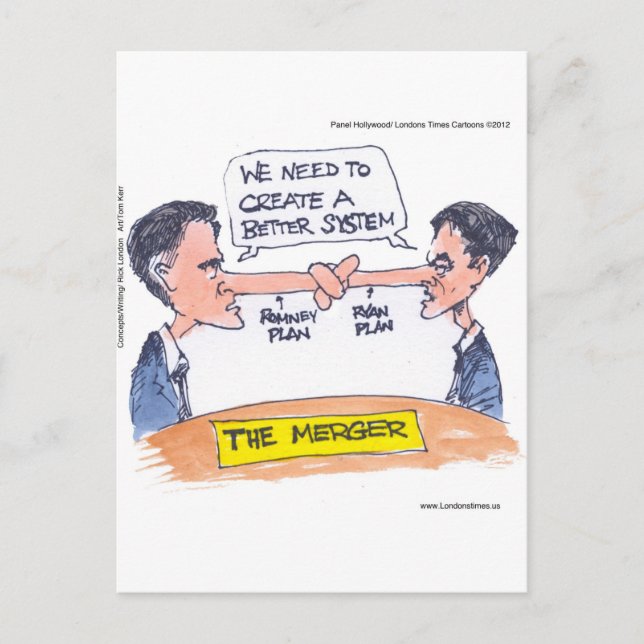 Carte Postale Romney Ryan Pinocchio Fusionner Drôle Cadeaux Et T (Devant)