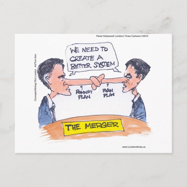 Carte Postale Romney Ryan Pinocchio Fusionner Drôle Cadeaux Et T (Devant)
