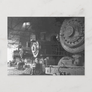 Carte Postale Rond-house à vapeur vintage