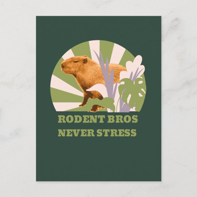 Carte Postale Rongeurs Frères Ne Stressez Jamais Capybara (Devant)