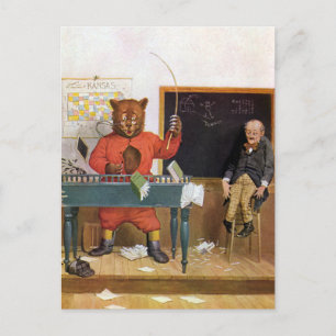 Carte Postale Roosevelt Bear as a Substitute Teacher