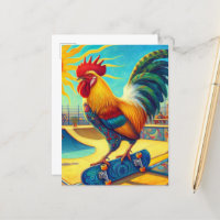 Rooster de Skateboard coloré