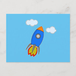 Carte Postale Roquette D'Espace De Cartographie Dans Le Ciel Ble