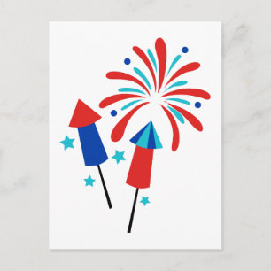 Carte Postale Roquettes et feux d'artifice