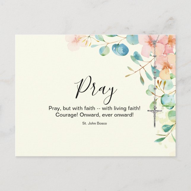 Carte Postale Rosaire catholique Eucalyptus Religieux Pêche Flor (Devant)