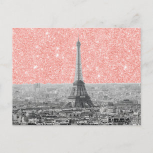 Carte Postale Rose à Paris