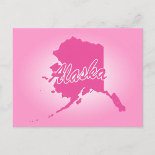 Carte postale rose Alaska