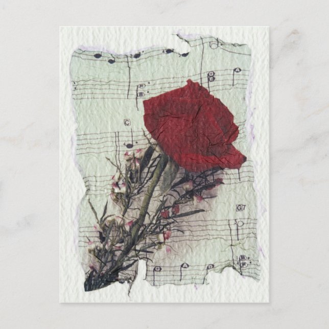 Carte Postale <Rose and Music>par Kim Koza 2 (Devant)