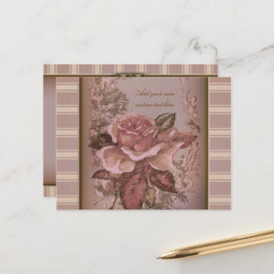 Carte Postale Rose antique (rose) Personnalisé