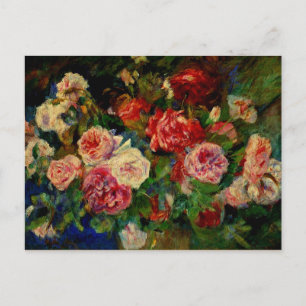 Carte Postale Rose, célèbre peinture Renoir,