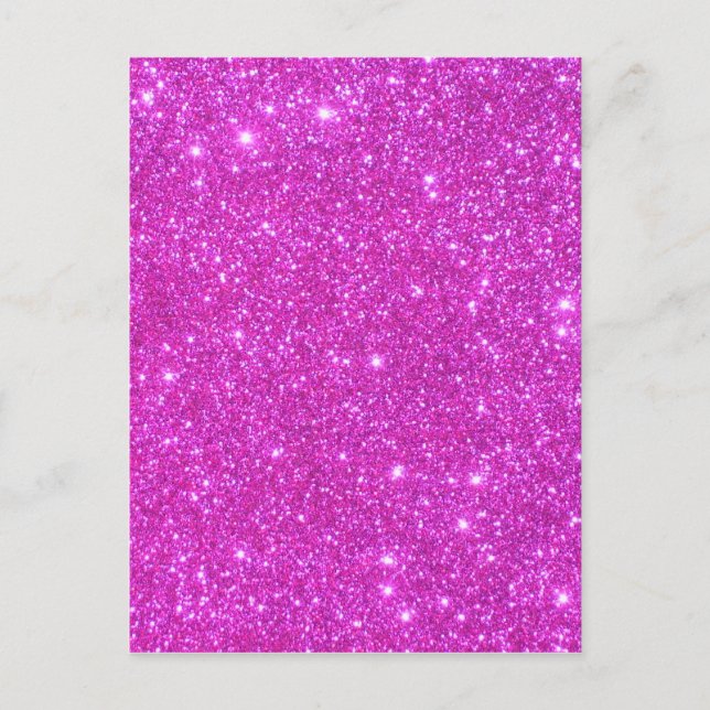 Carte Postale Rose Chaud Pailleté Glittery CricketDiane Art (Devant)