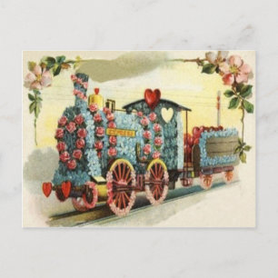 Carte Postale Rose Coeur du train Forget-Me-Not Flower