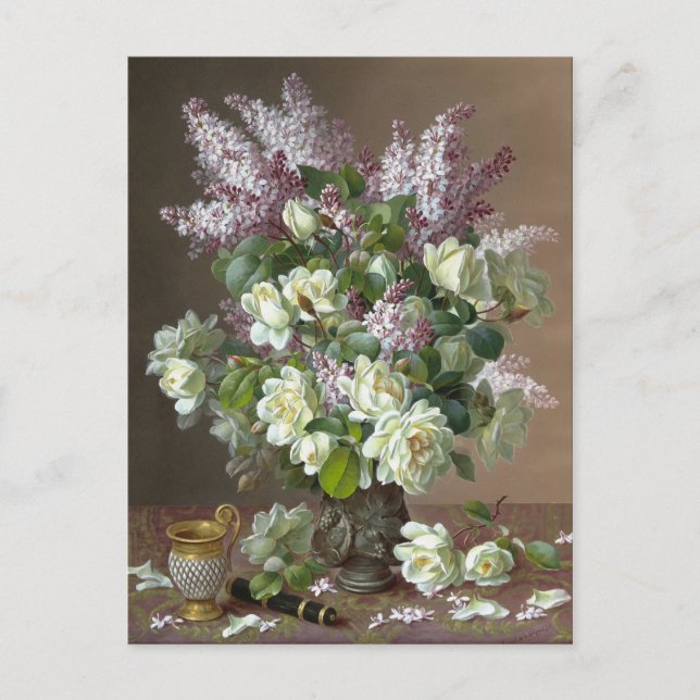 Carte postale Rose De Longpré et Lilacs CC0600 Flo (Devant)