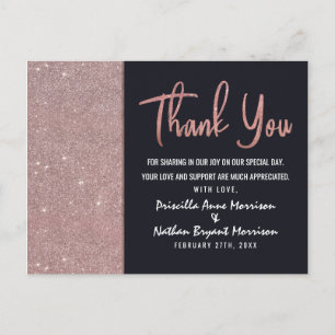 Carte Postale Rose de marine Parties scintillant or couleur bloc