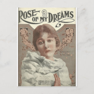 Carte Postale rose de mes rêves mme charlie chaplin