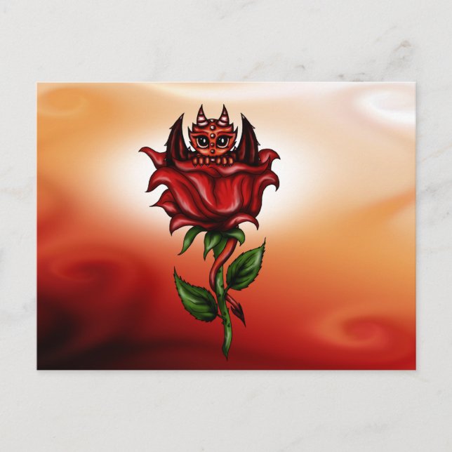 Carte Postale Rose Dragon (Devant)