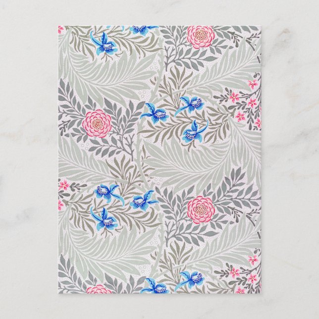 Carte Postale Rose et Larkspur, William Morris (Devant)