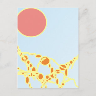 Carte Postale rose et orange 1276 art abstrait