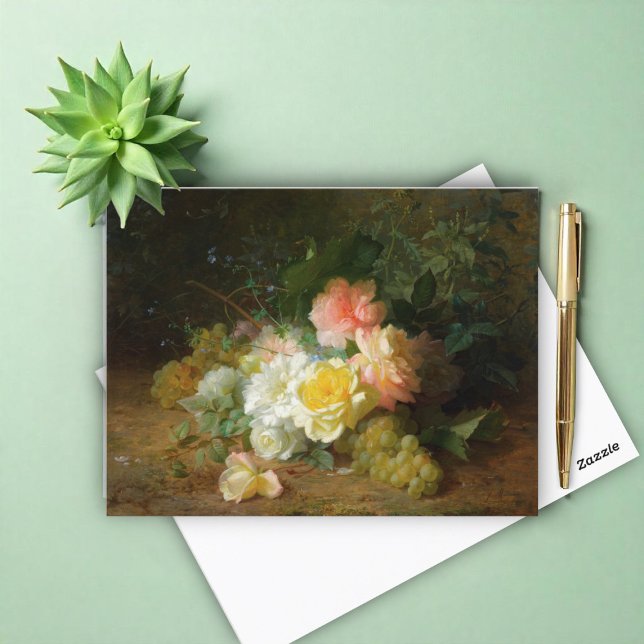 Carte Postale Rose et Raisins, Jules Médard (Créateur téléchargé)