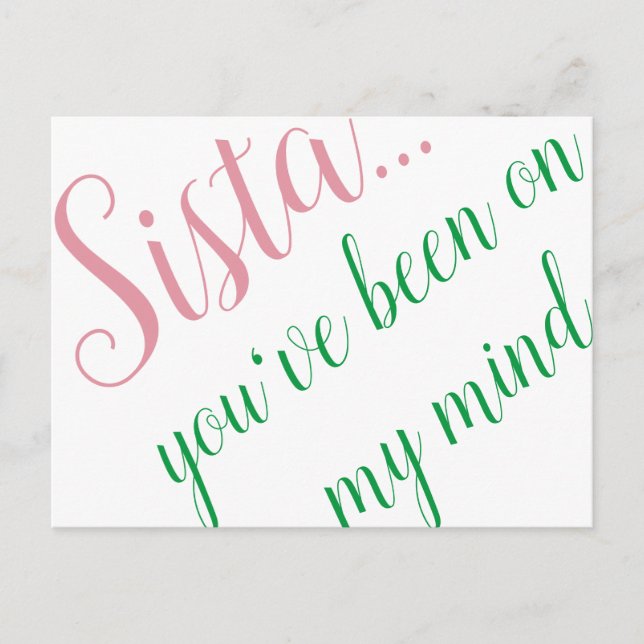 Carte postale rose et verte (Devant)