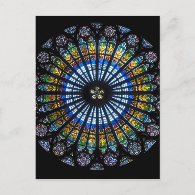 Carte Postale rose fenêtre cathédrale strasbourg (Devant)