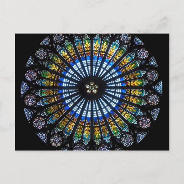 Carte Postale rose fenêtre cathédrale strasbourg (Devant)