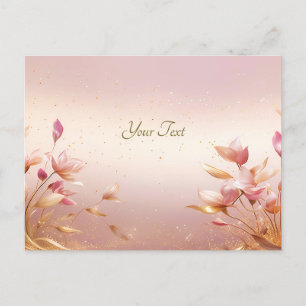 Carte postale rose Feuille