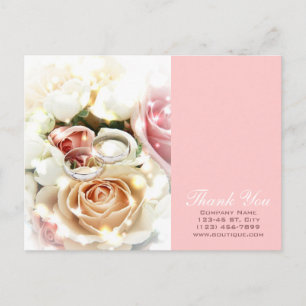 Carte Postale rose fiançailles anneaux photographe mariage