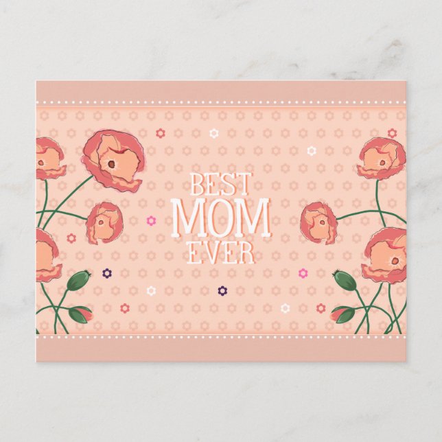 Carte postale Rose Floral Meilleure Maman Jamais (Devant)