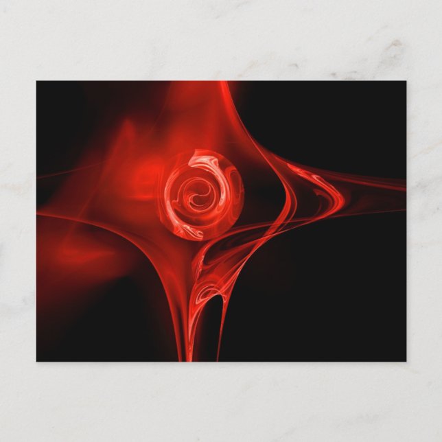Carte Postale ROSE FRACTAL, rouge (Devant)