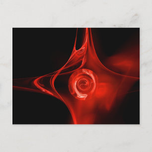 Carte Postale ROSE FRACTAL, rouge