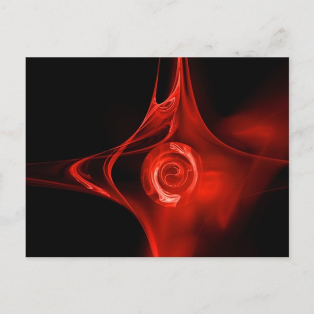 Carte Postale ROSE FRACTAL , rouge (Devant)