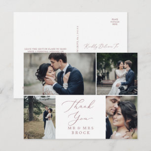 Carte Postale Rose Gold 4 Modèle photo Merci