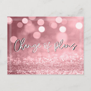 Carte Postale Rose Gold Bokeh Changement de plans Mise à jour du