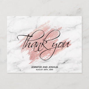 Carte Postale Rose Gold Brush Stroke Mariage Merci   PHOTO