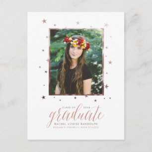 Carte postale rose Gold in the Stars Photo Graduat