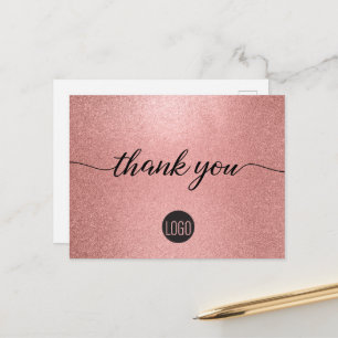 Carte Postale Rose Gold parties scintillant Petite entreprise Cl
