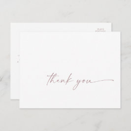 Carte postale Rose Gold Script Merci