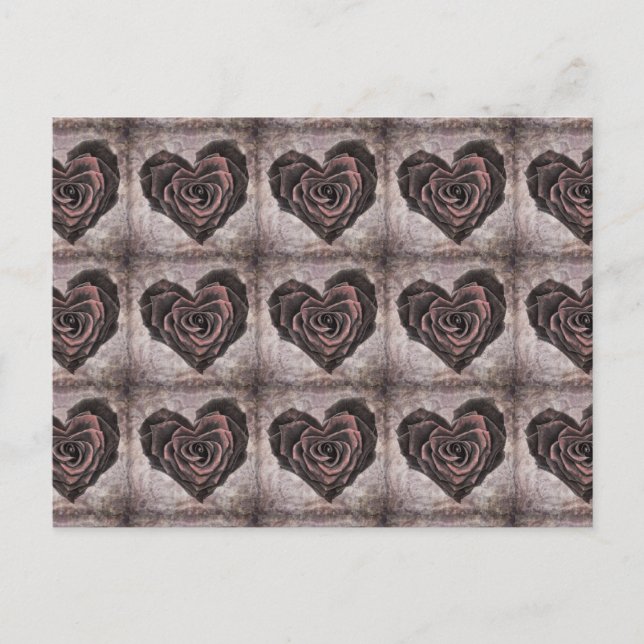 carte postale rose goth heart (Devant)