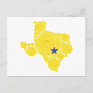 Carte Postale Rose jaune de TX étoile bleue
