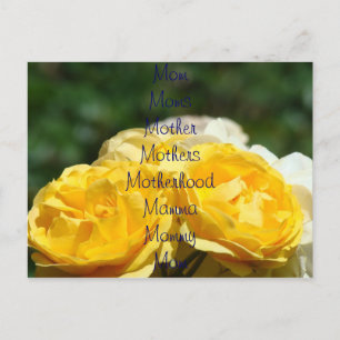 Carte postale Rose jaune Maman maman maman mère mè