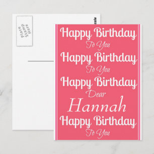 Carte postale rose joyeuse Anniversaire