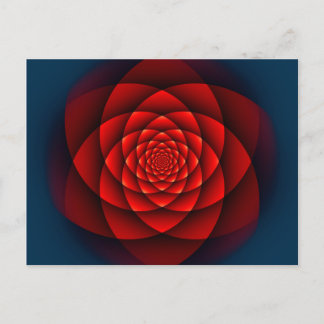 Carte Postale Rose Kaleidoscope rouge + votre idée