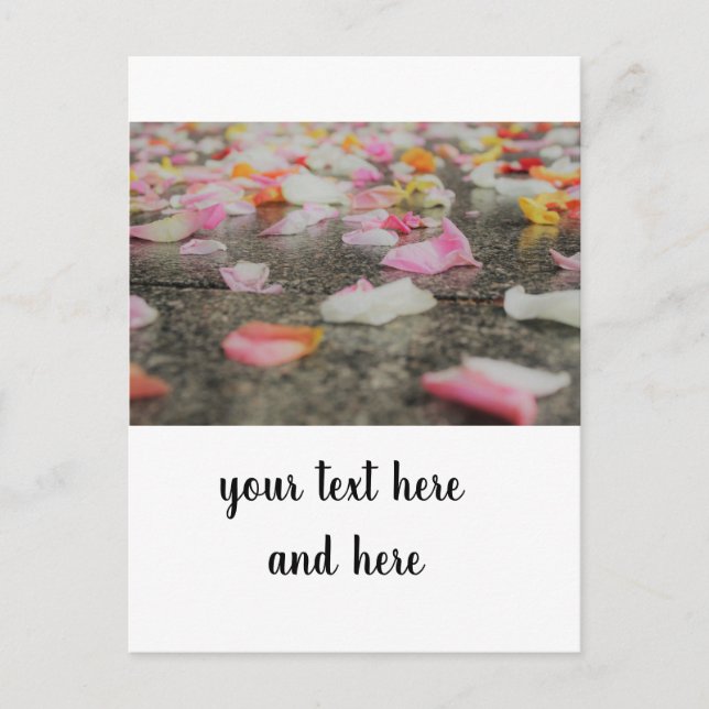 Carte postale rose Mariage pétale - Enregistrer la (Devant)