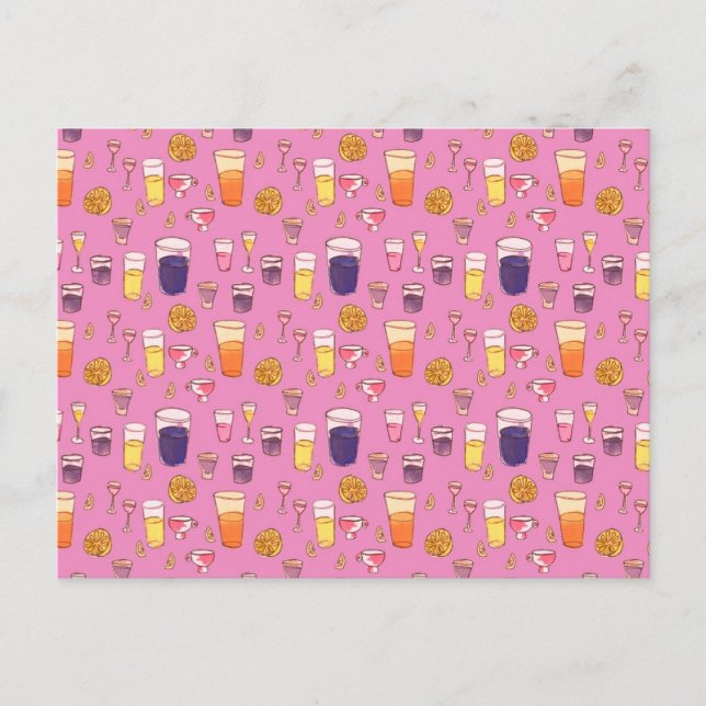 Carte postale rose Mixte Boissons (Devant)