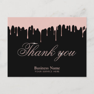Carte Postale Rose moderne Gold Driving Beauté Salon Merci